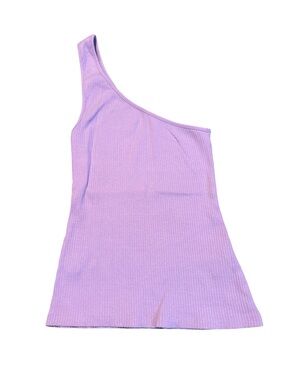 Anthropologie Lavender Ribbed One-Shoulder Tank Top
